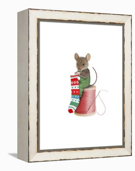 Mouse on Spool-J Hovenstine Studios-Framed Premier Image Canvas