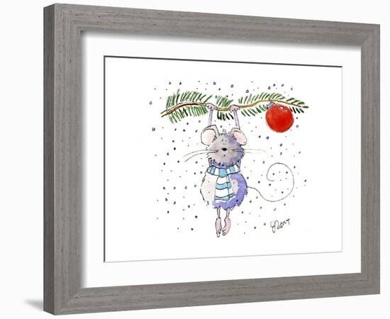 Mouse Red Ball-Jennifer Zsolt-Framed Giclee Print