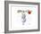 Mouse Red Ball-Jennifer Zsolt-Framed Giclee Print