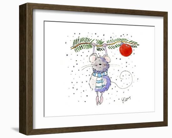 Mouse Red Ball-Jennifer Zsolt-Framed Giclee Print