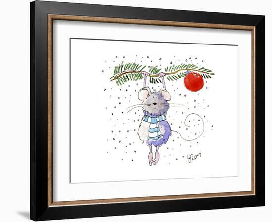 Mouse Red Ball-Jennifer Zsolt-Framed Giclee Print