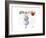 Mouse Red Ball-Jennifer Zsolt-Framed Giclee Print