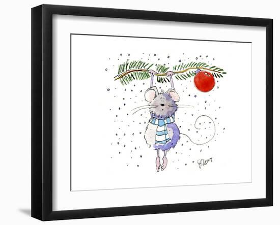 Mouse Red Ball-Jennifer Zsolt-Framed Giclee Print