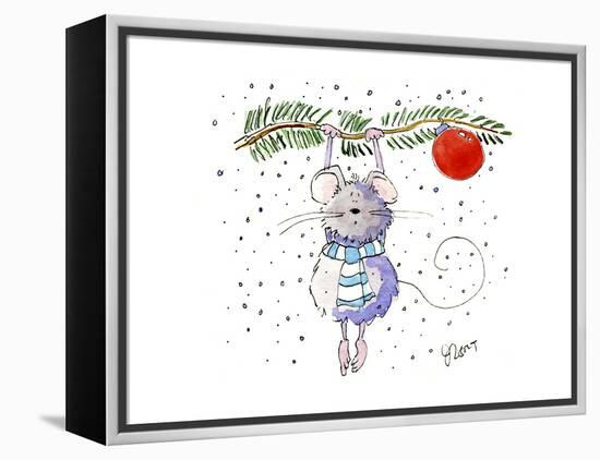 Mouse Red Ball-Jennifer Zsolt-Framed Premier Image Canvas