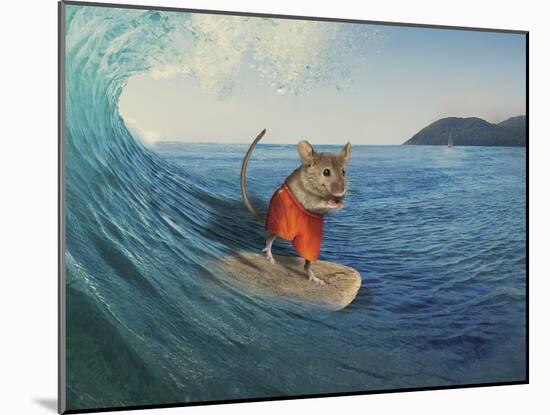 Mouse Surfing-J Hovenstine Studios-Mounted Giclee Print