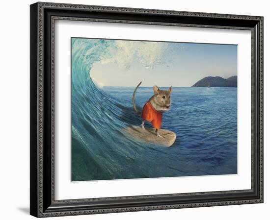 Mouse Surfing-J Hovenstine Studios-Framed Giclee Print