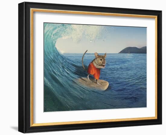 Mouse Surfing-J Hovenstine Studios-Framed Giclee Print