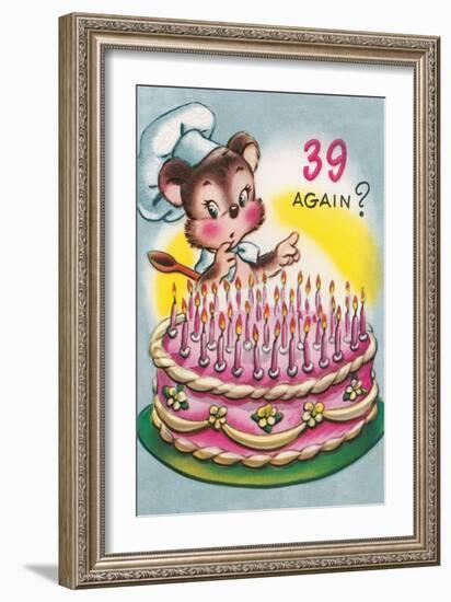 Mouse with Birthday Cake-null-Framed Art Print