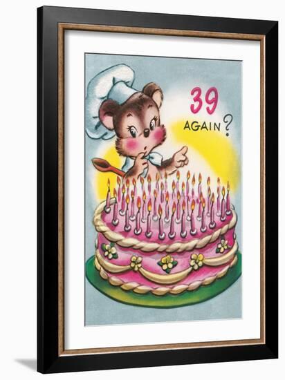 Mouse with Birthday Cake-null-Framed Art Print