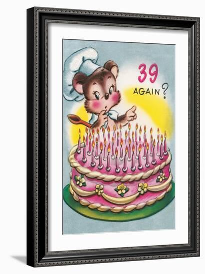 Mouse with Birthday Cake-null-Framed Art Print