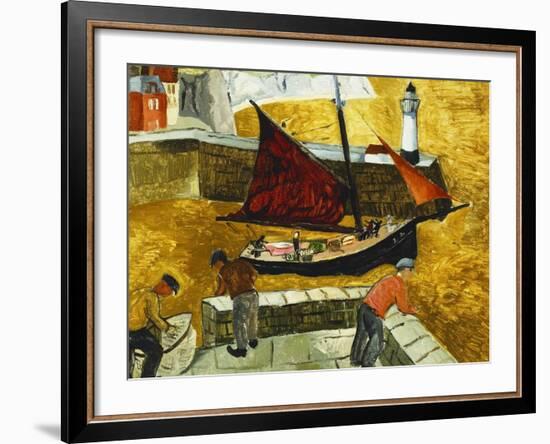 Mousehole, Cornwall, 1928-Christopher Wood-Framed Giclee Print