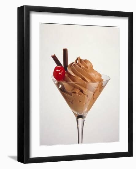 Mousse Au Chocolat with Chocolate Rolls and Cocktail Cherry-Brigitte Wegner-Framed Photographic Print