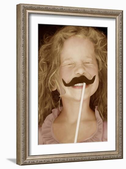 Moustache Girl-Betsy Cameron-Framed Art Print