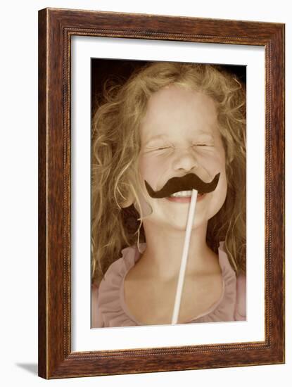 Moustache Girl-Betsy Cameron-Framed Art Print