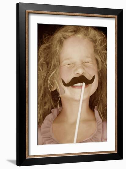 Moustache Girl-Betsy Cameron-Framed Art Print