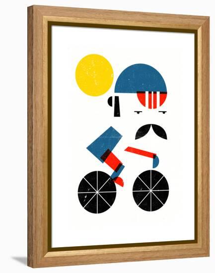 Moustached Cyclist-Dale Edwin Murray-Framed Premier Image Canvas