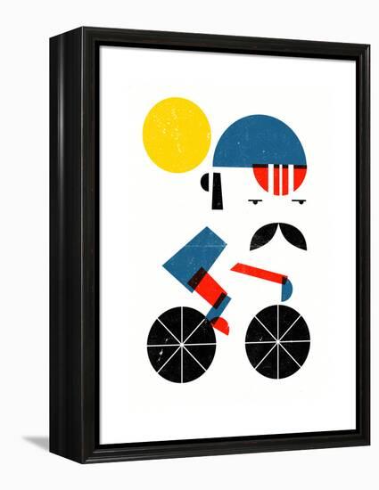 Moustached Cyclist-Dale Edwin Murray-Framed Premier Image Canvas