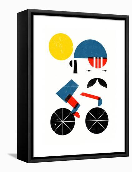 Moustached Cyclist-Dale Edwin Murray-Framed Premier Image Canvas