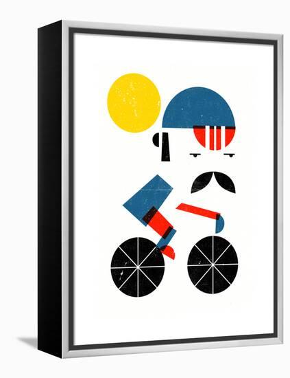 Moustached Cyclist-Dale Edwin Murray-Framed Premier Image Canvas