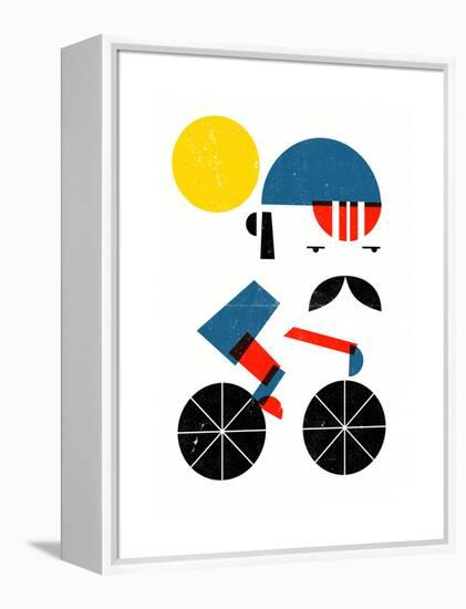 Moustached Cyclist-Dale Edwin Murray-Framed Premier Image Canvas