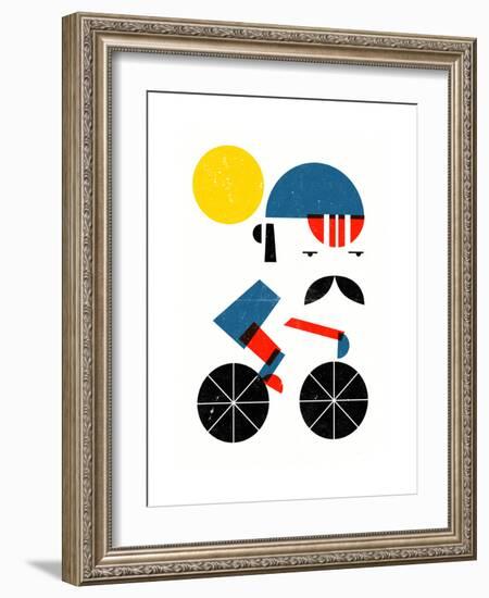 Moustached Cyclist-Dale Edwin Murray-Framed Giclee Print