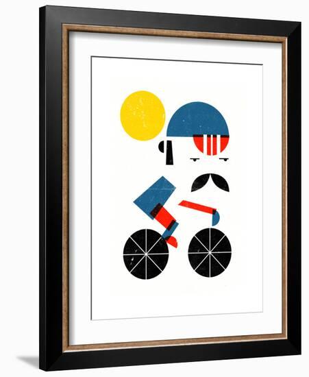 Moustached Cyclist-Dale Edwin Murray-Framed Giclee Print