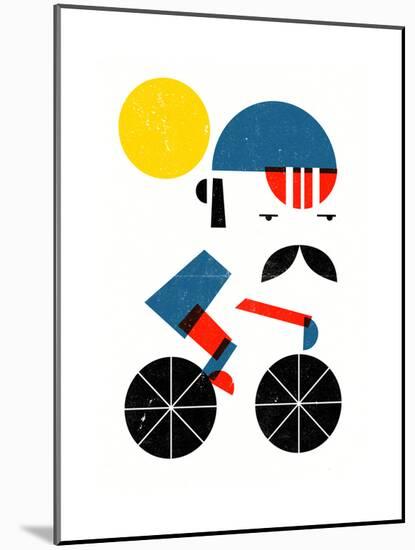 Moustached Cyclist-Dale Edwin Murray-Mounted Giclee Print