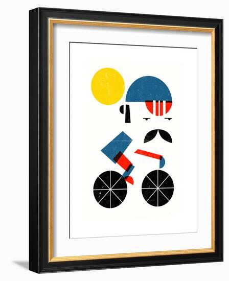 Moustached Cyclist-Dale Edwin Murray-Framed Giclee Print