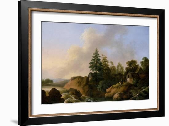 Moutainous Landscape with Waterfall-Otto Wagner-Framed Giclee Print