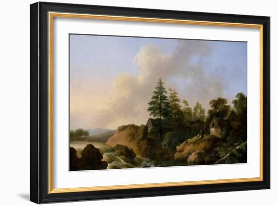 Moutainous Landscape with Waterfall-Otto Wagner-Framed Giclee Print