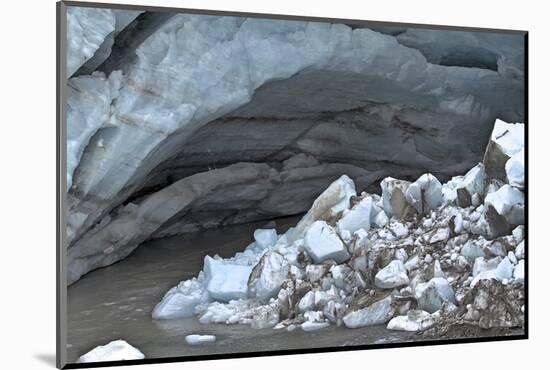 mouth of glacier of the Pasterze at the Grossglockner, Hohe Tauern, Carinthia, East Tyrol, Austria-Christian Zappel-Mounted Photographic Print