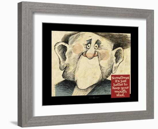 Mouth Shut Poster-Tim Nyberg-Framed Giclee Print