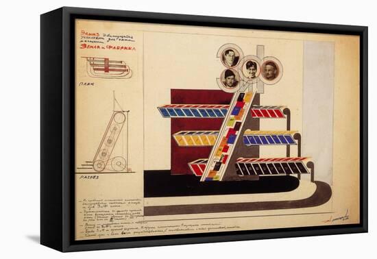 Movable Display for the Bookstore Window of the Publishing Land and Factory-El Lissitzky-Framed Premier Image Canvas