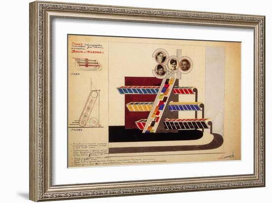 Movable Display for the Bookstore Window of the Publishing Land and Factory-El Lissitzky-Framed Giclee Print