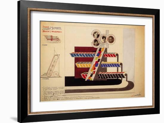 Movable Display for the Bookstore Window of the Publishing Land and Factory-El Lissitzky-Framed Giclee Print