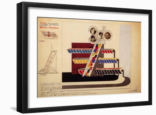 Movable Display for the Bookstore Window of the Publishing Land and Factory-El Lissitzky-Framed Giclee Print