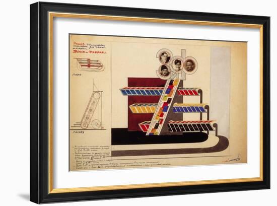 Movable Display for the Bookstore Window of the Publishing Land and Factory-El Lissitzky-Framed Giclee Print