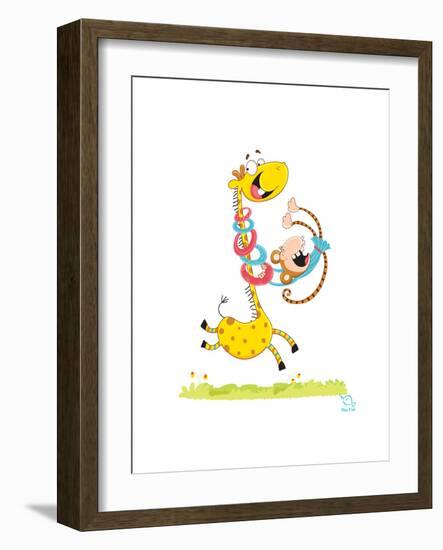 Move it! Move It!-Blue Fish-Framed Art Print