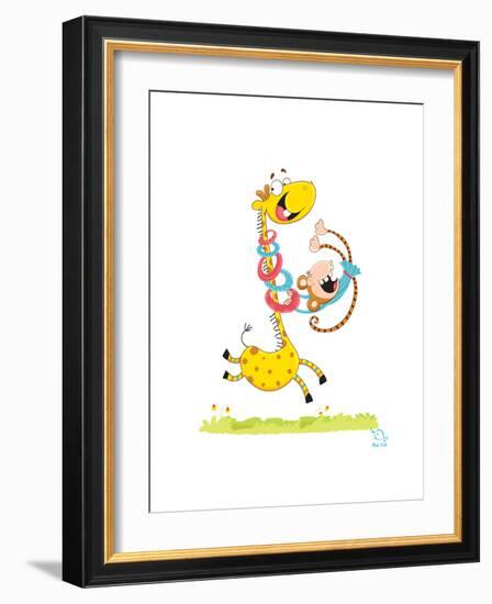 Move it! Move It!-Blue Fish-Framed Art Print