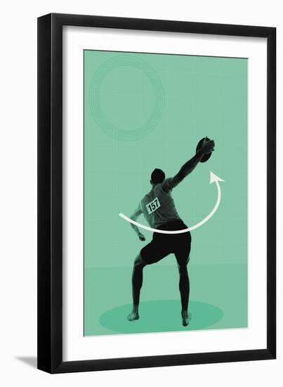 Movement for the discus throw-null-Framed Giclee Print