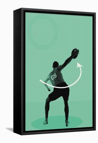 Movement for the discus throw-null-Framed Premier Image Canvas