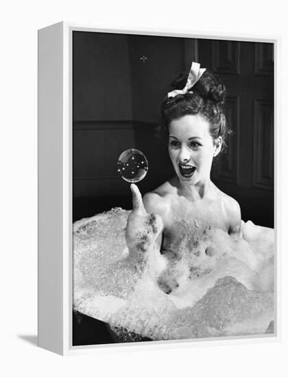 Movie Actress Jeanne Crain Balancing in Scene From the Movie "Margie."-Peter Stackpole-Framed Premier Image Canvas