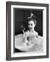 Movie Actress Jeanne Crain Balancing in Scene From the Movie "Margie."-Peter Stackpole-Framed Premium Photographic Print