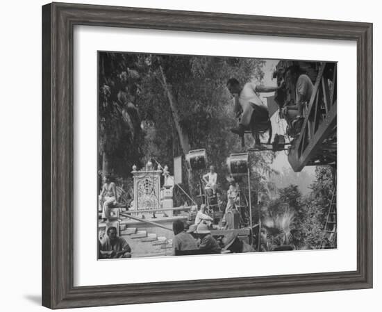 Movie Being Produced in a Beautiful Environment-Walter Sanders-Framed Photographic Print