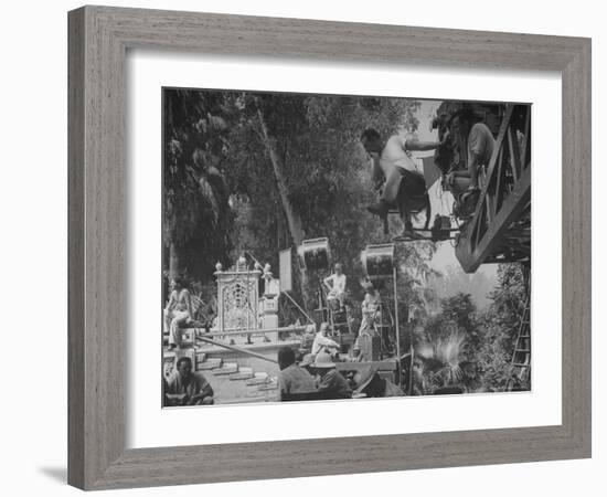 Movie Being Produced in a Beautiful Environment-Walter Sanders-Framed Photographic Print