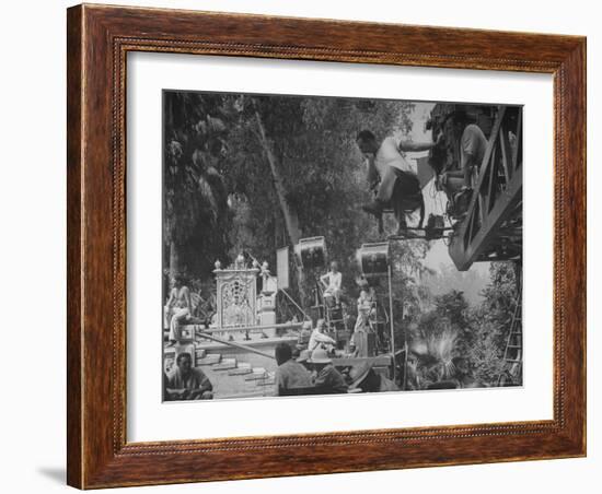 Movie Being Produced in a Beautiful Environment-Walter Sanders-Framed Photographic Print