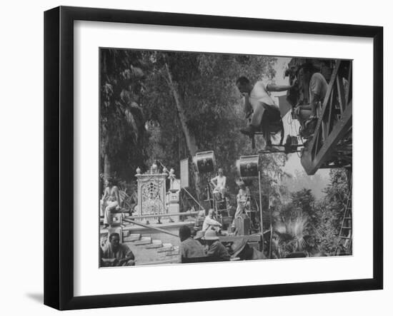 Movie Being Produced in a Beautiful Environment-Walter Sanders-Framed Photographic Print