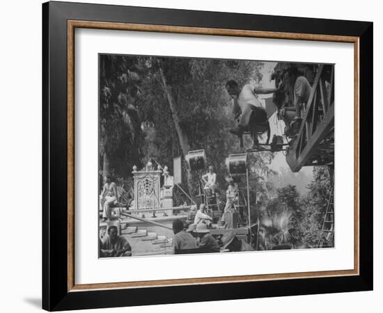 Movie Being Produced in a Beautiful Environment-Walter Sanders-Framed Photographic Print