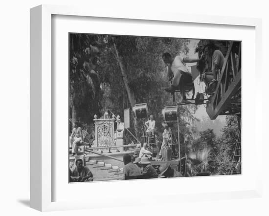 Movie Being Produced in a Beautiful Environment-Walter Sanders-Framed Photographic Print