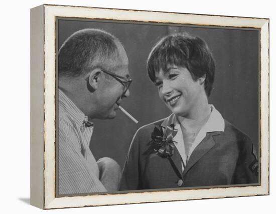 Movie Director Billy Wilder with Actress Shirley MacLaine on Set During Filming of The Apartment-Grey Villet-Framed Premier Image Canvas